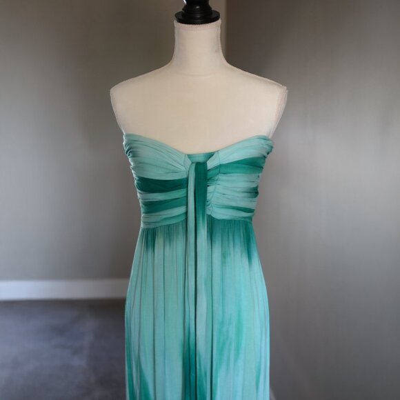 Rare Blue Tie Dye Strapless/Halter Maxi Dress - Picture 7 of 8